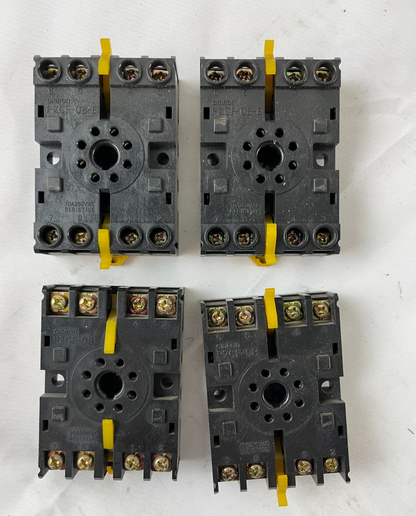 Omron P2CF-08-E Relay Socket 8-Pin DIN Rail Screw Terminal Lot 4pcs Spare Units