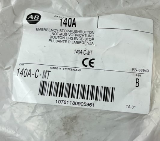 Allen-Bradley 140A-C-MT Emergency Stop Push Button Twist Release New Spare Unit