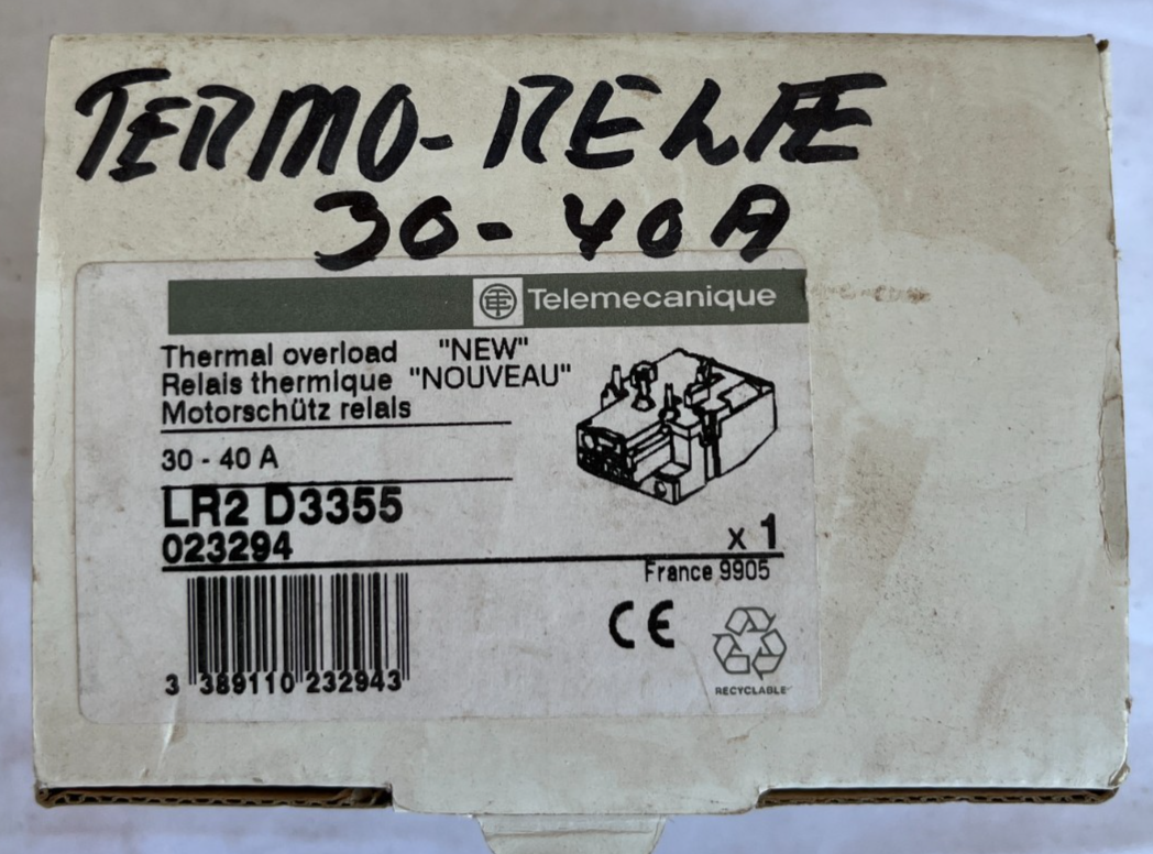 Telemecanique LR2 D3355 Thermal Overload Relay 30-40A New Spare Unit