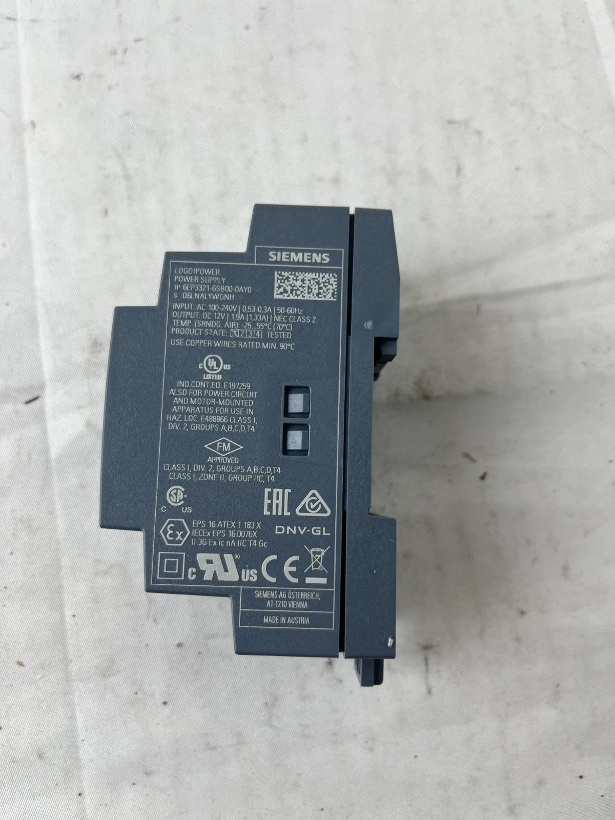 Siemens 6EP3332-6SB00-0AY0 LOGO! Power Supply 12V DC 1.9A Used Spare Part