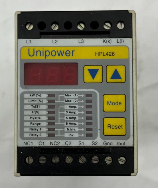 Unipower HPL426 Motor Protection Relay 3x400V AC Load Monitor NEW Made Denmark