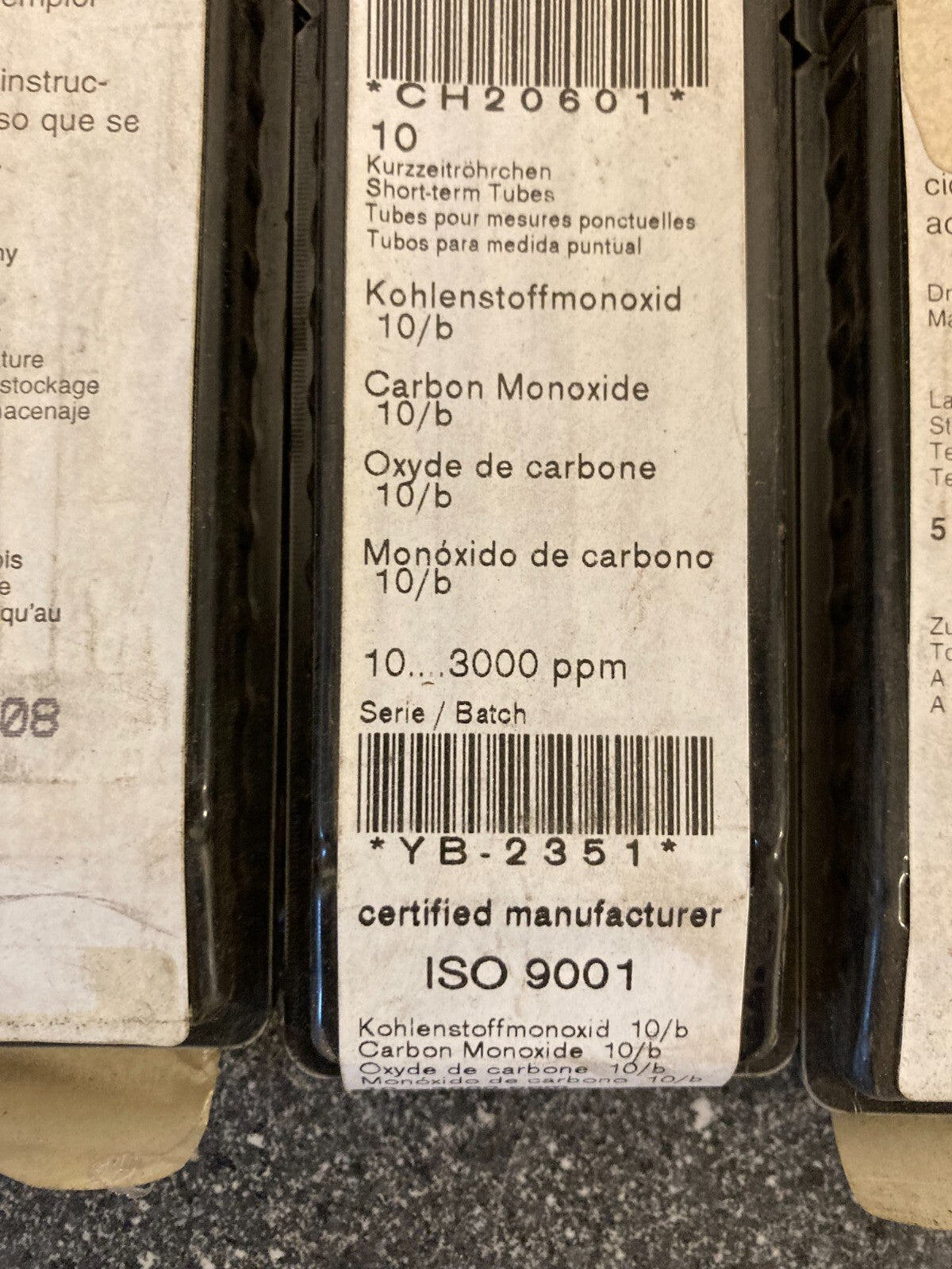 Lot of 5 x 10 Dräger Carbon Monoxide test tubes - Never used, but ALL EXPIRED!