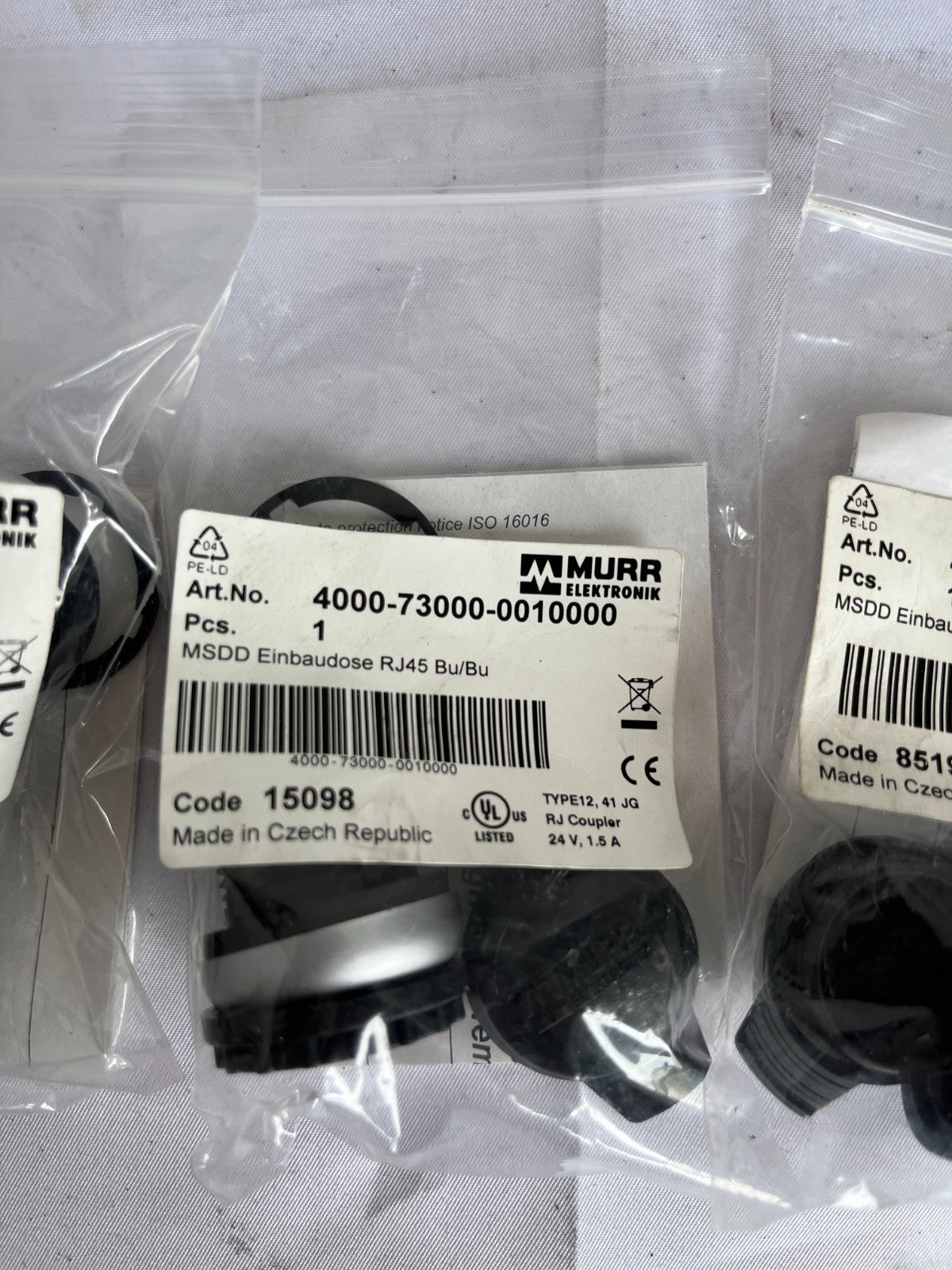 Murr Elektronik Msdd Rj45 Cat5e Panel Connector 4000‑73000‑0010000 Lot Of 3 New