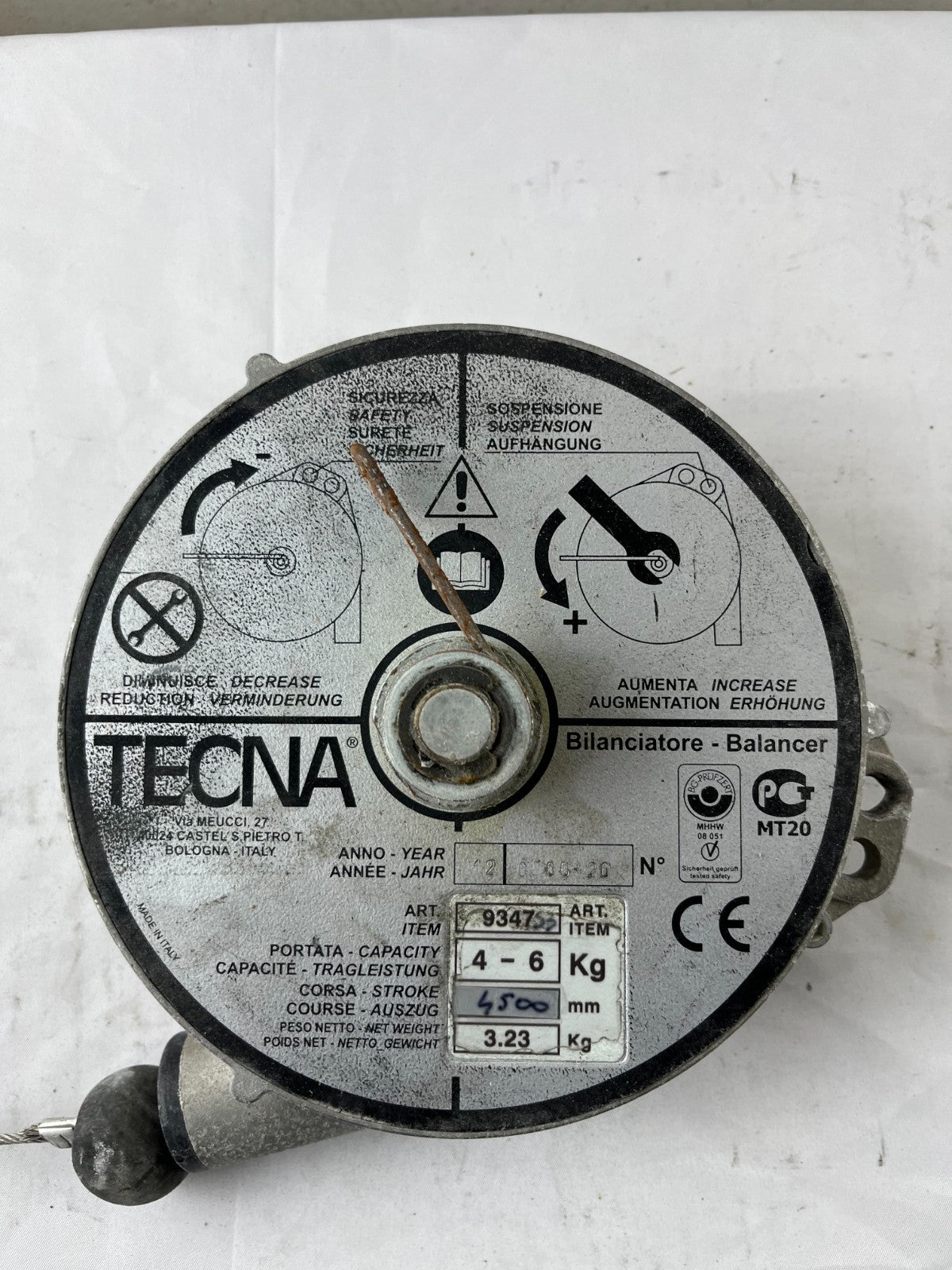 Tecna 9347S Tool Balancer 4–6 kg 4500 mm Spring Retractor Used Spare Unit