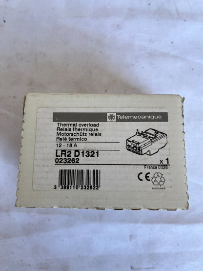 Telemecanique LR2 D1321 Thermal Overload Relay 12-18A New Spare Unit