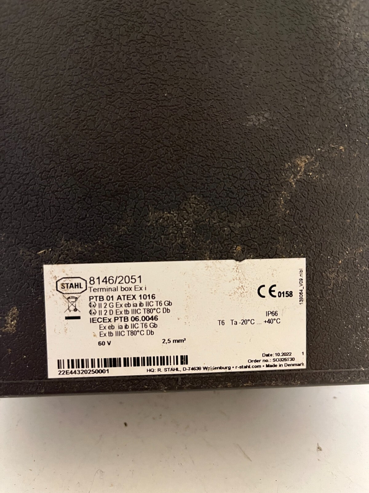 R. STAHL 8146/2051 Terminal Box Ex i ATEX IECEx IP66 60V -Used, Fully Functional