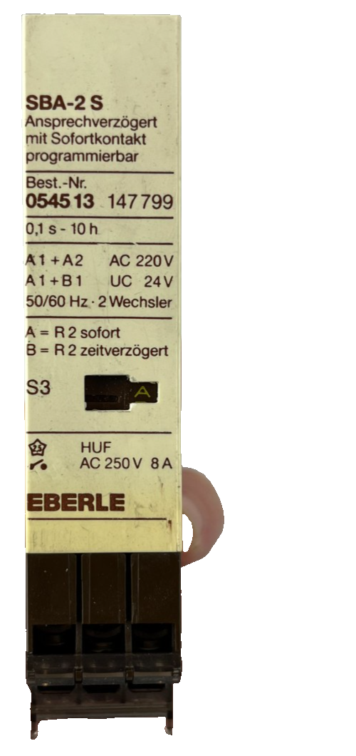 Eberle SBA-2S Timer Relay NEW 0.1s-10h 220V 24V Programmable DIN Rail Germany