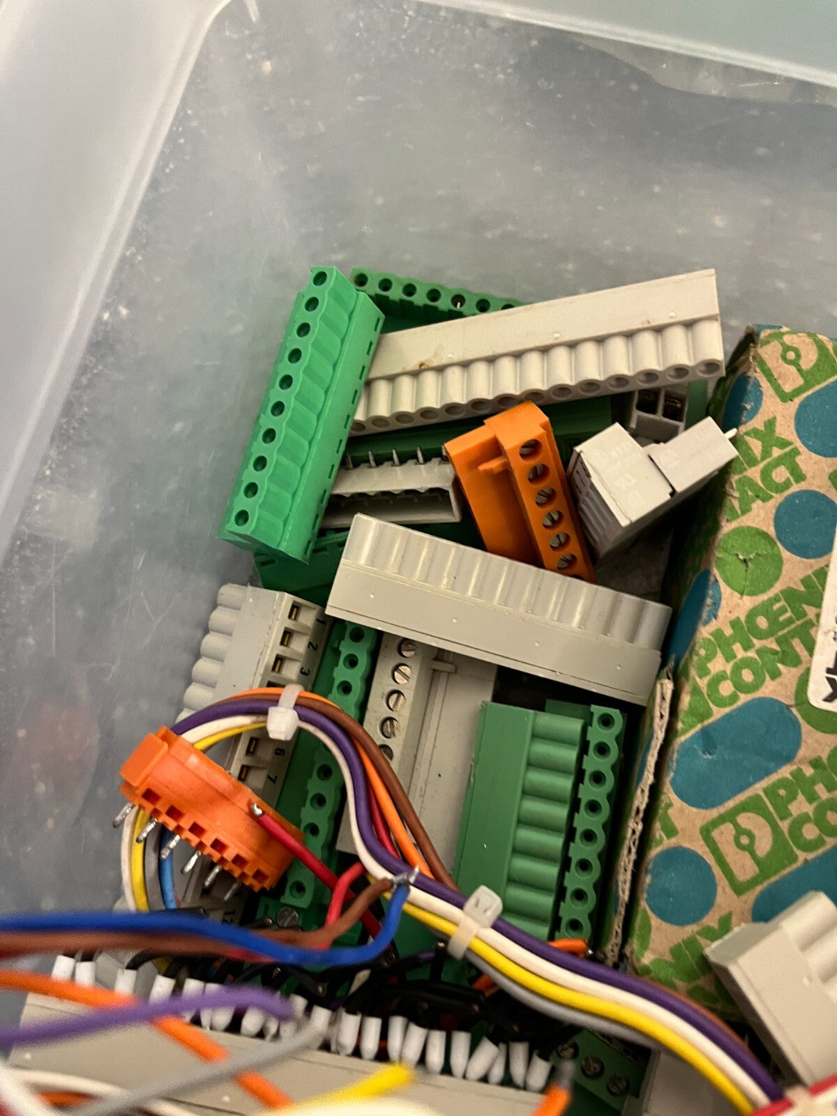 Lot of Phoenix Contact & Assorted Terminal Block Connectors - Mixed Green/Gray