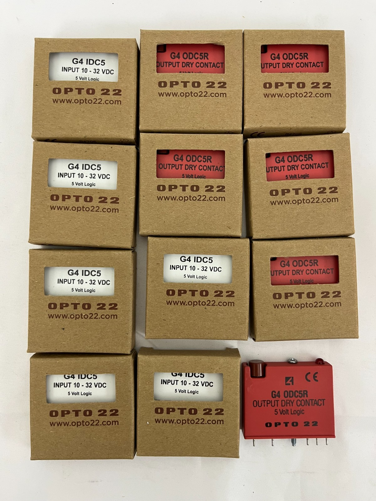 Opto 22 G4 Bundle: 6x IDC5 Input 10–32VDC + 6x ODC5R Output Dry Contact 5V Logic
