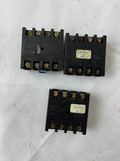 Omron P3G-08 Relay Socket 8-Pin Panel Mount Screw Terminal Lot 3pcs Spare Units