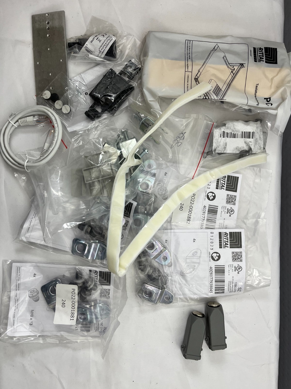 Rittal Enclosure Hardware Bundle New: Mounting Kits, Keyboard Tray, Brackets Etc