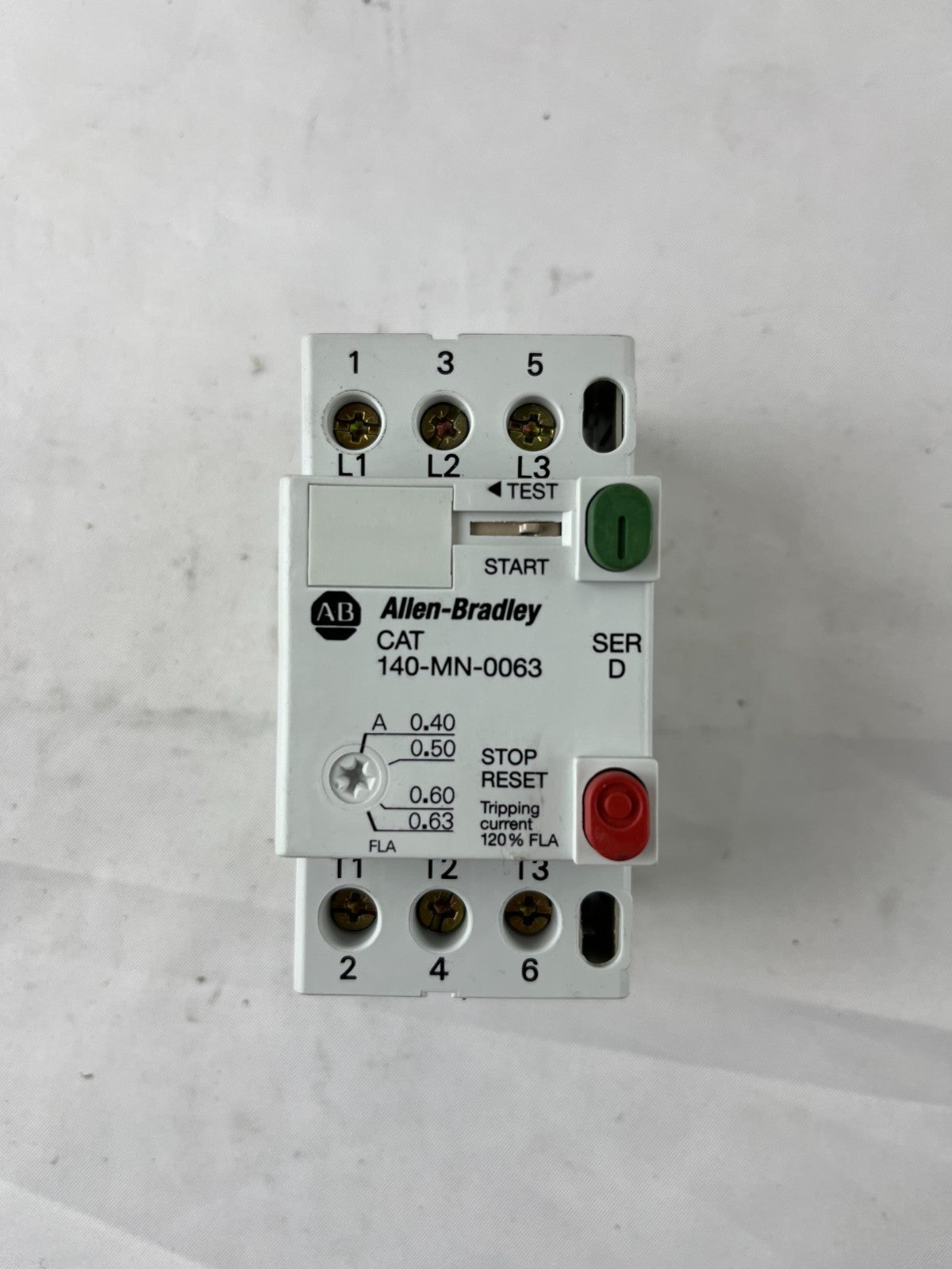 Allen‑Bradley 140-MN-0063 Manual Motor Starter 0.40–0.63A 3‑Pole Used Spare Part