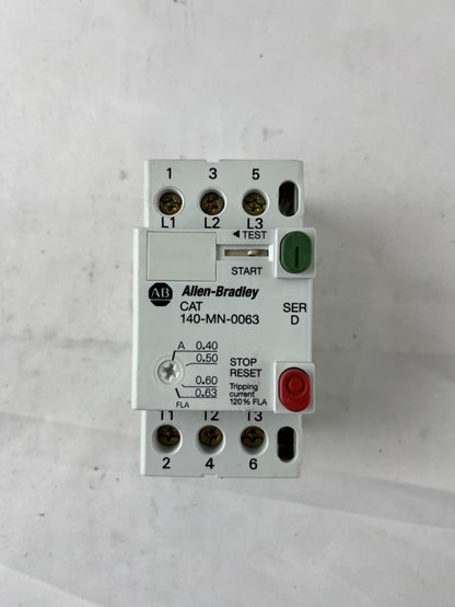 Allen‑Bradley 140-MN-0063 Manual Motor Starter 0.40–0.63A 3‑Pole Used Spare Part
