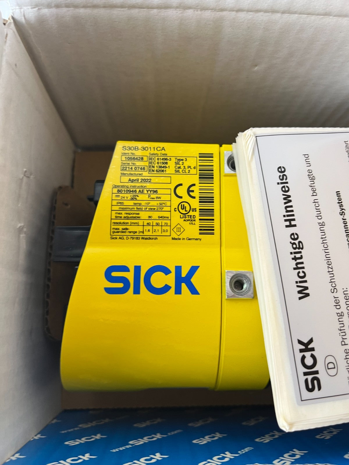 SICK S30B-3011CA S300 Advanced Safety Laser Scanner 3 m 270° New in Box