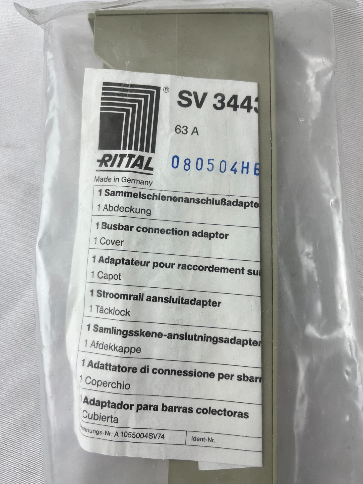 Rittal SV 3445 Busbar Connection Adaptor Cover 63A New Spare Part