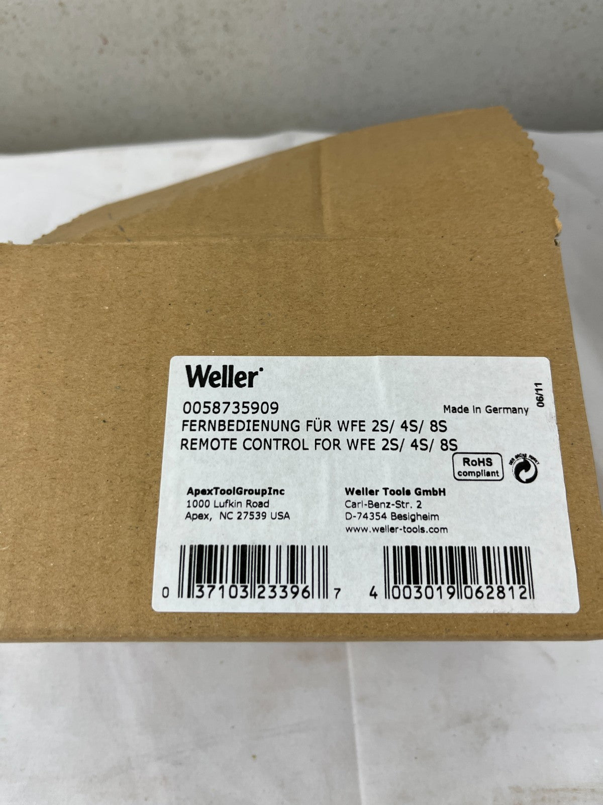Weller WFE Remote Control 0058735909 for WFE 2S 4S 8S Fume Extractors New