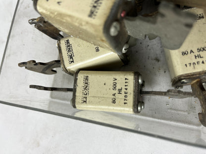 Bussmann 170E4317 80A 500V HL Fuses Lot Of Approx 18–20 Used Spare Units