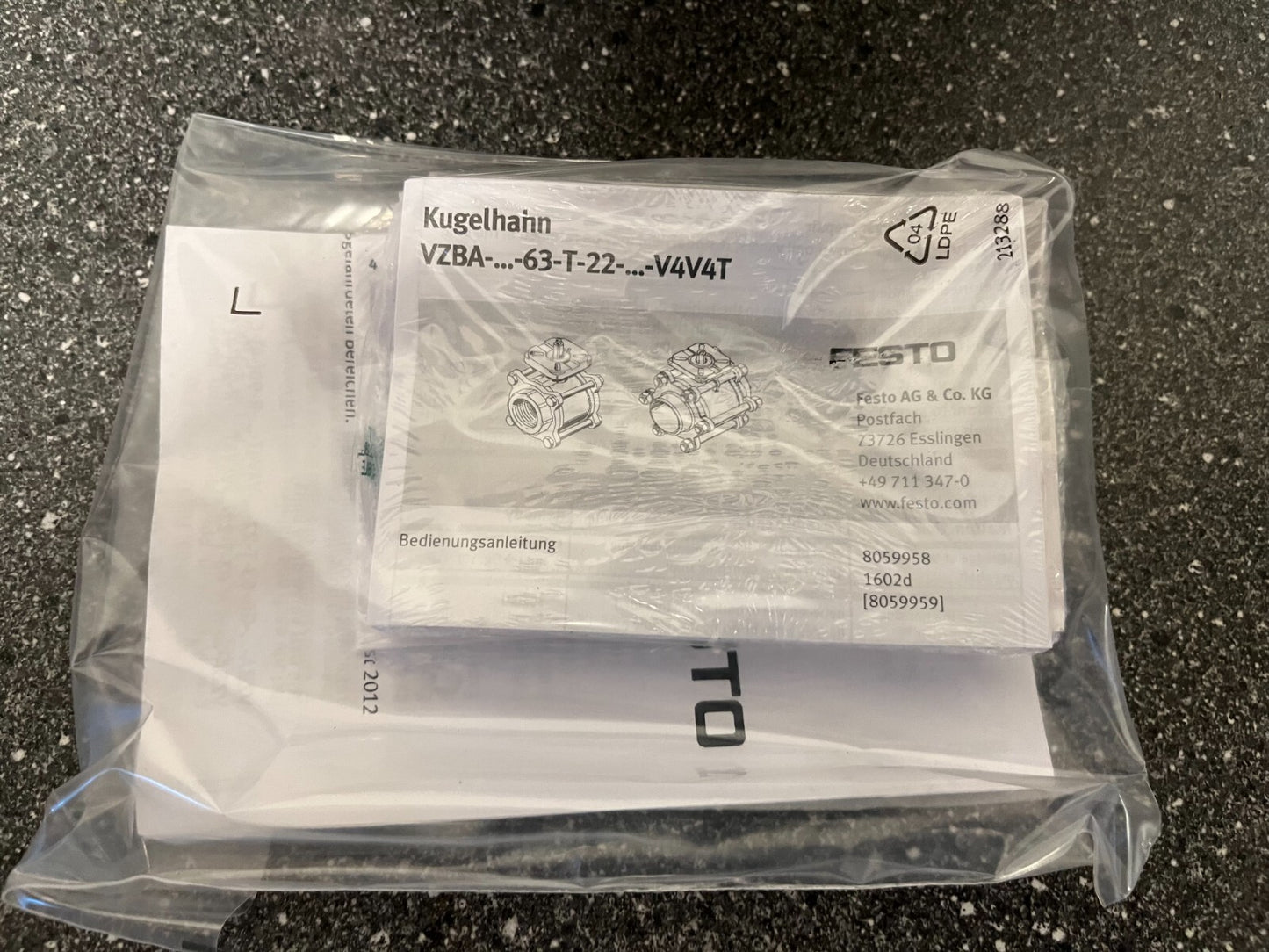 Festo VZBA 1-1/4" Stainless Steel Pneumatic Ball Valve Actuator VZBA-63-T-22