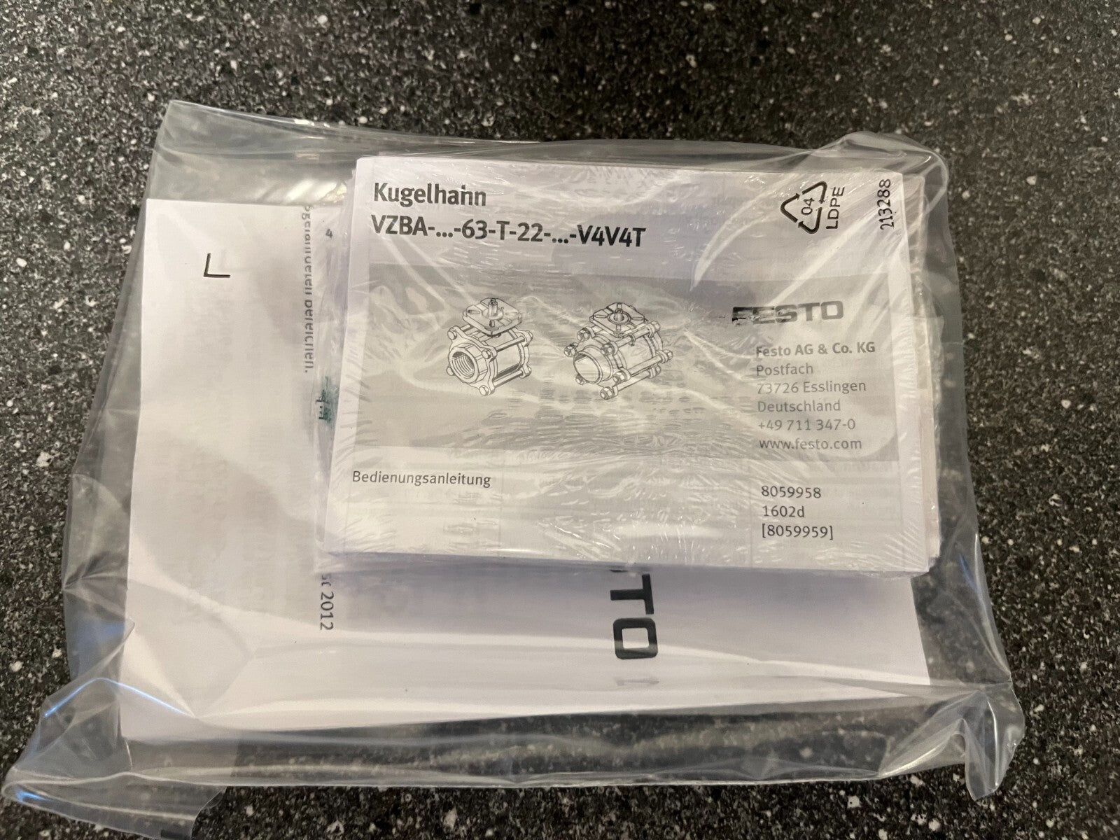 Festo VZBA 1-1/4" Stainless Steel Pneumatic Ball Valve Actuator VZBA-63-T-22