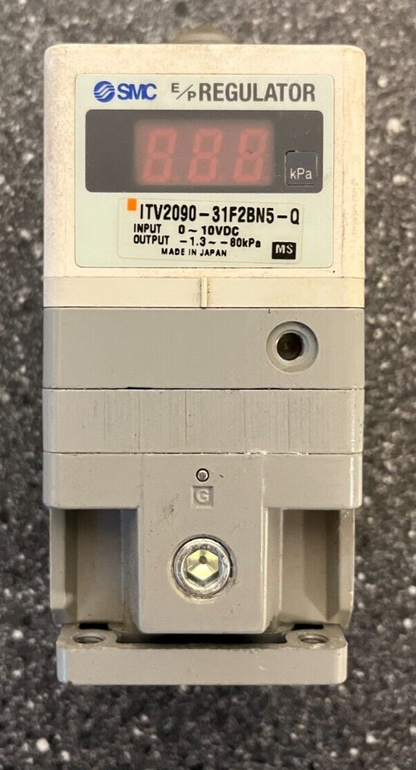 SMC ITV2090-31F2BN5-Q E/P Regulator 0-10V DC Input, 0.1-3.0-80kPa Output - Used