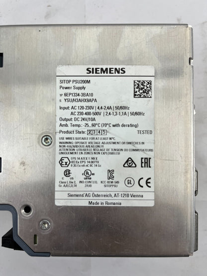 Siemens SITOP PSU200M Power Supply 6EP1334-3BA10 | 24V 10A Modular DIN Rail Used