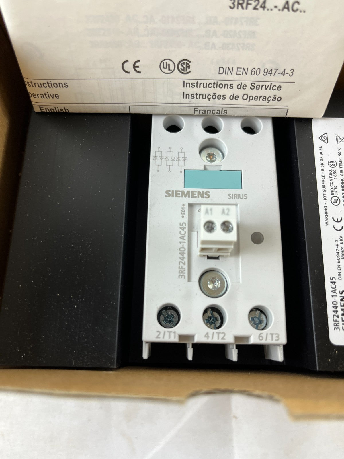 Siemens 3RF2440-1AC45 Solid State Contactor 40A Semiconductor Contactor 48-600V