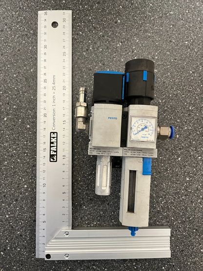 Festo MS4-EM1-1/4-S & MS4-LFR-1/4-D7-C-R-M-AS Pneumatic Air Service Unit