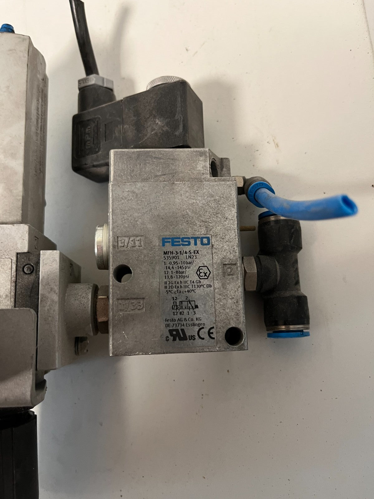 Festo Pneumatic Filter Regulator & Solenoid Valve Assembly – Used Working