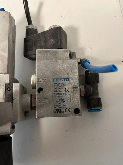Festo Pneumatic Filter Regulator & Solenoid Valve Assembly – Used Working