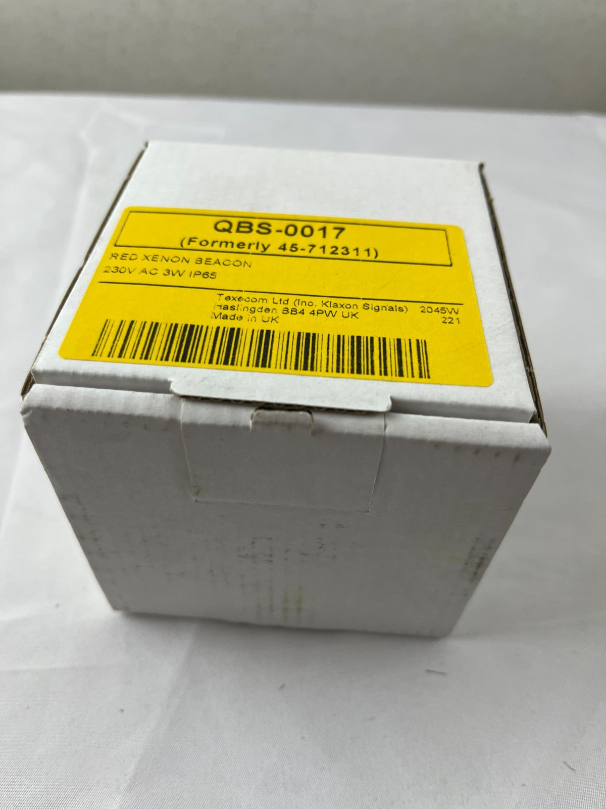 Klaxon QBS-0017 Red Xenon Beacon NEW 230V AC 3W IP65 Flashguard Warning Light UK