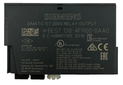 Siemens SIMATIC 6ES7138-4FR00-0AA0 ET 200S Relay Output Module 24VDC/AC 230V 5A