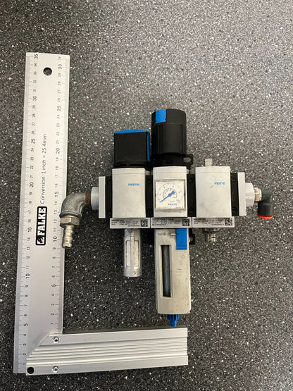 FESTO MS4 Pneumatic Filter Regulator Unit Gauge MS4-LFR-1/4-D6-C-R-M-AS