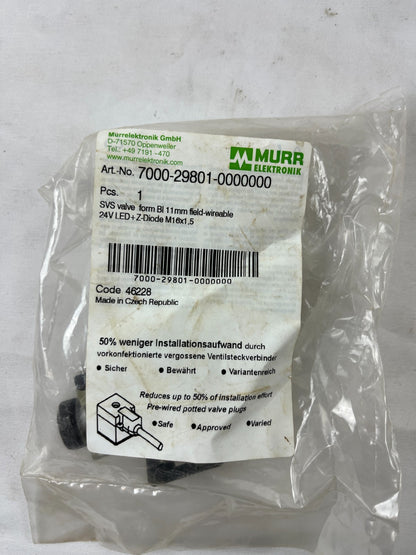 Murr Elektronik 7000-29801-0000000 Valve Connector Form B 24V LED Z-Diode New