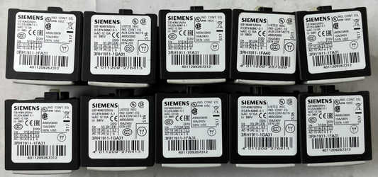 Siemens 3RH1911 Aux Contact Block 10A 240V IEC Used Lot 10 Mixed Models Spares