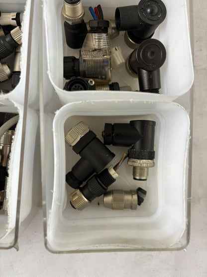 Industrial Connector Lot M12 M8 Sensor Plugs Cables Pneumatic Fittings Mix Spare