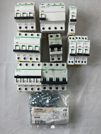 Schneider Electric iC60N Acti9 Breaker RCCB Lot C6 C10 C13 C32 C50 Used Spares