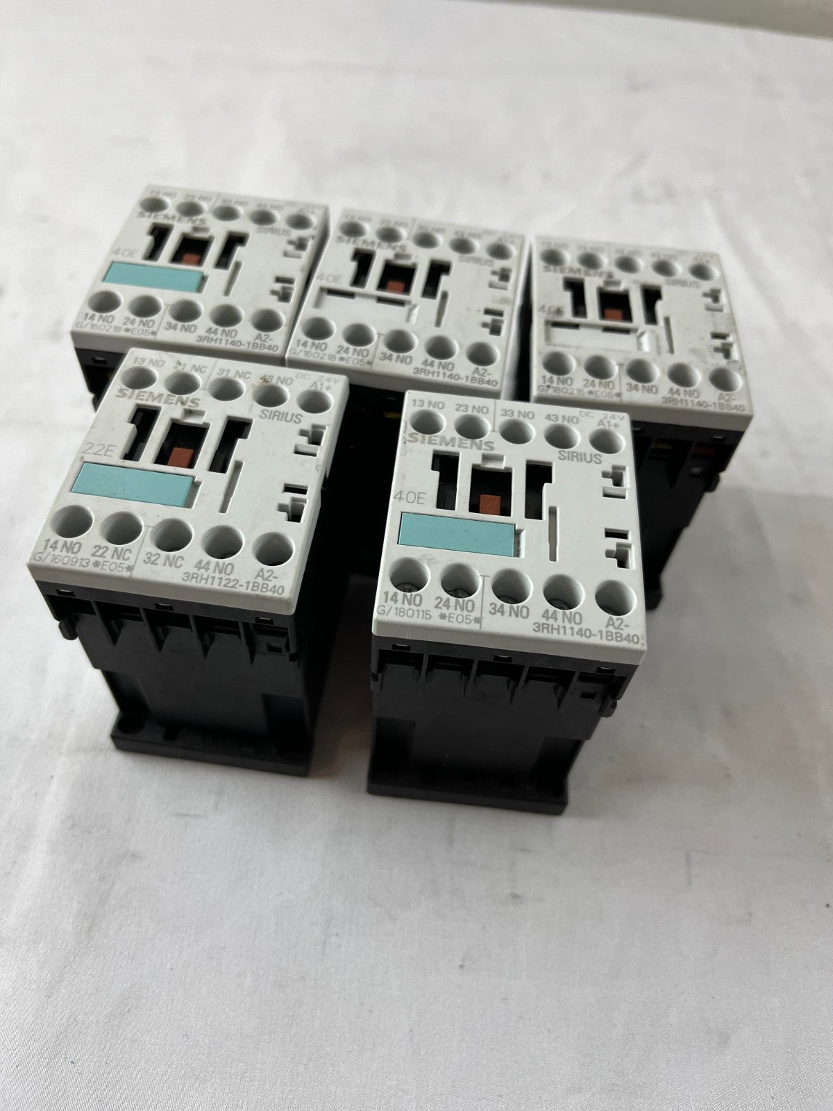 Siemens 3RH1140-1BB40 Contactor Relay 24V DC 4NO Sirius Lot 5pcs Used Spares