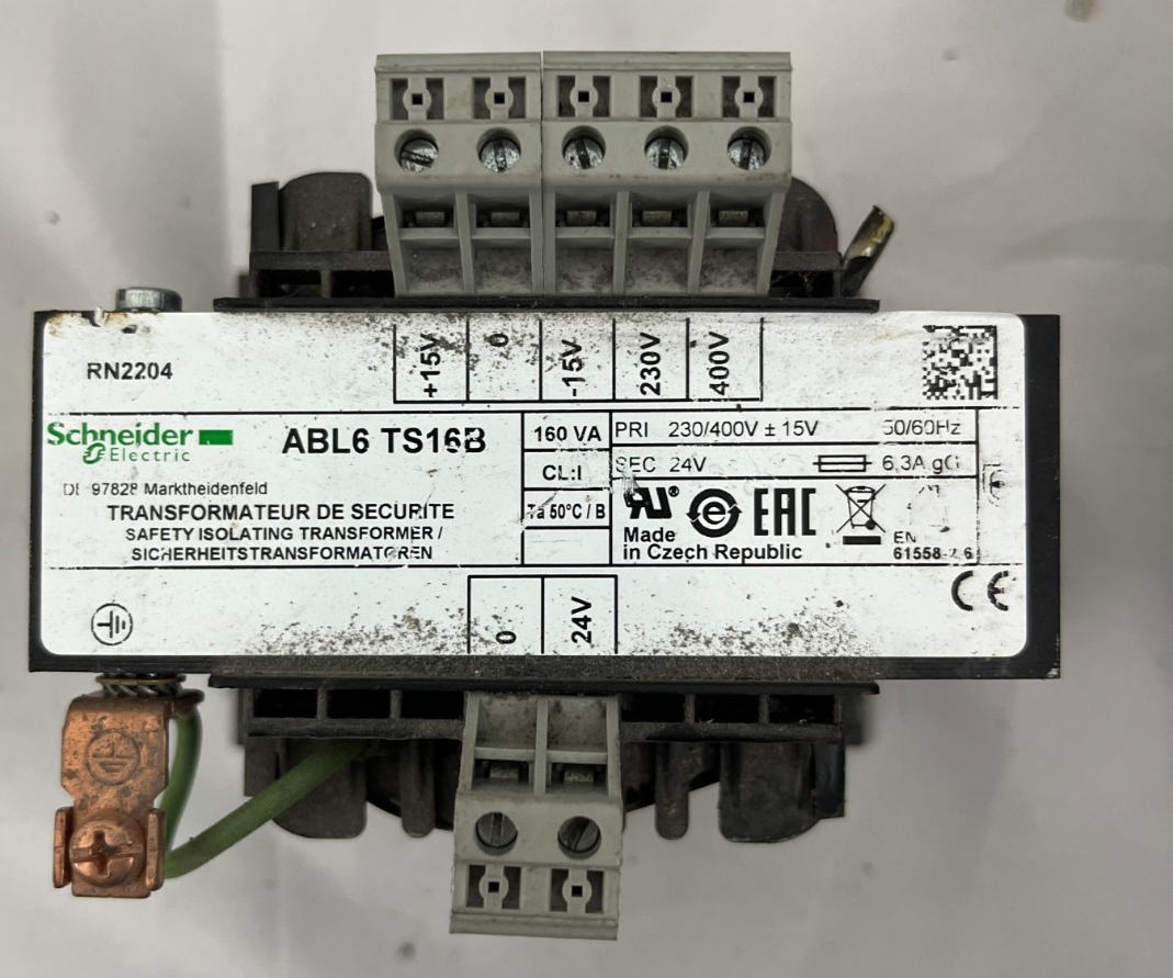 Schneider Electric ABL6 TS16B Safety Isolation Transformer 160VA 230/400V to 24V