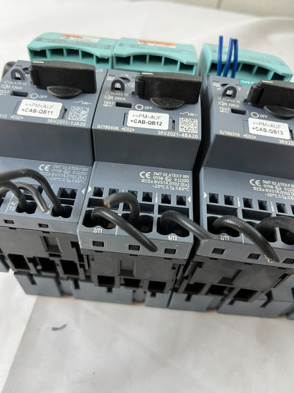 Lot of 3x Siemens Sirius 3RV2021 Motor Protection Breakers 3RV2011-1JA20 Used