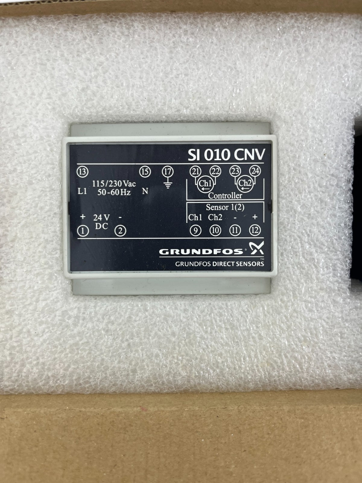 Grundfos SI 010 CNV Converter 96983684-V02, 115/230VAC to 24VDC, 2x 4-20mA, New