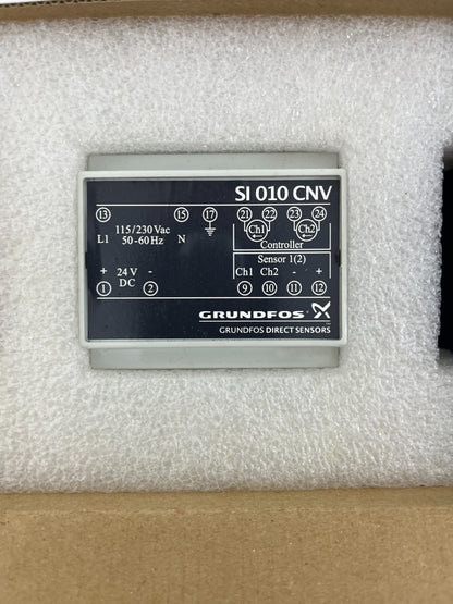 Grundfos SI 010 CNV Converter 96983684-V02, 115/230VAC to 24VDC, 2x 4-20mA, New