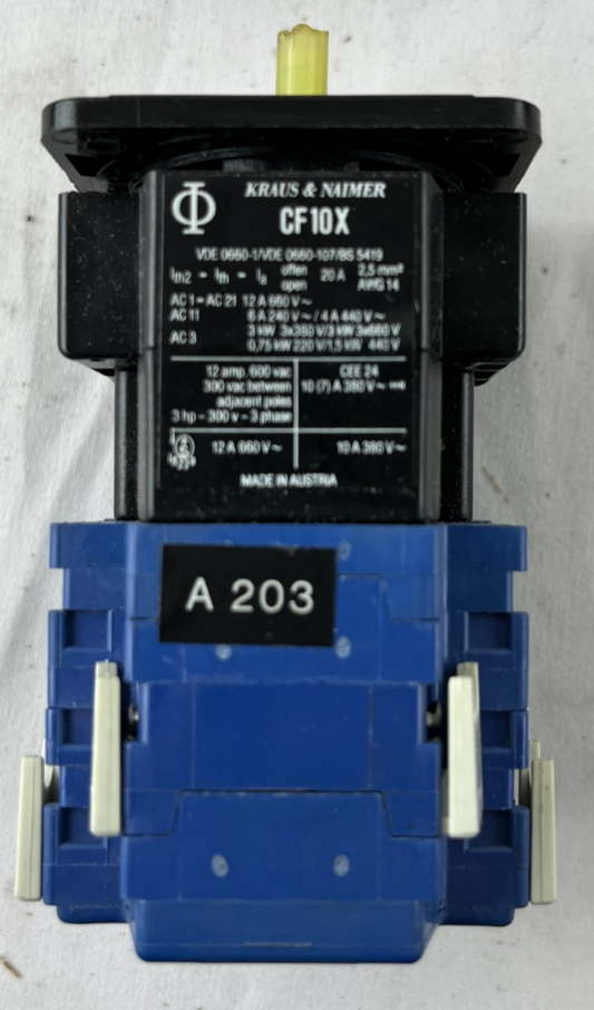 Kraus Naimer CF10X A203 Cam Switch 220V 50Hz 3-Phase NOS Austria Boxed