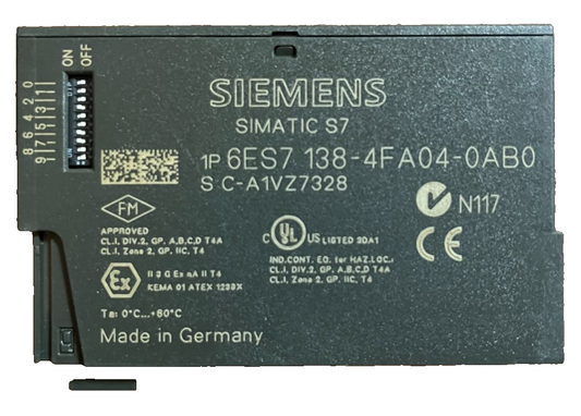 Siemens 6ES7138-4FA04-0AB0 S7 ET 200S Digital Input Module 4/8 F-DI PROFIsafe