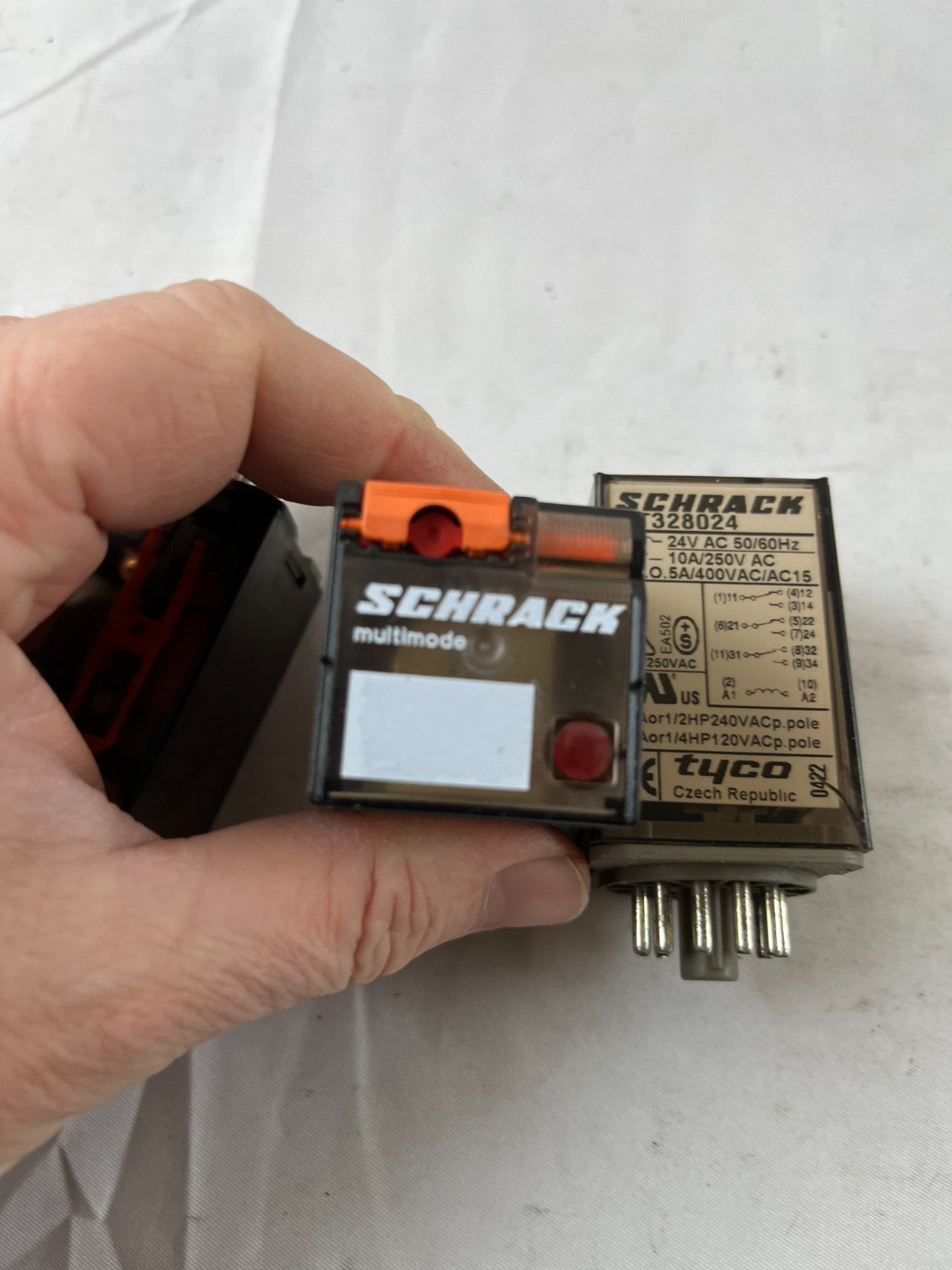 Schrack MT328024 Relay 24V AC 10A 3CO Plug‑In Tyco – Lot of 3 Used Spare Units