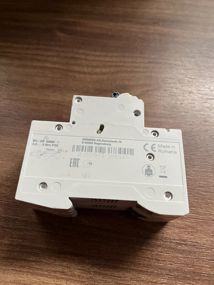 Siemens 5SL6206-7 SENTRON MCB 2-Pole C6 6A 400V Used Spare Unit