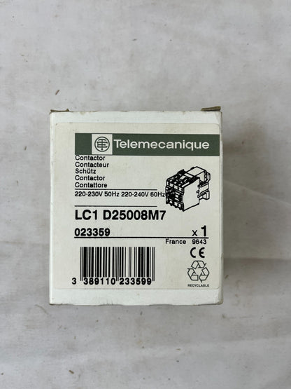 Telemecanique LC1D25008M7 Contactor 4-Pole 40A AC-1 2NO/2NC 220–240V AC Coil New
