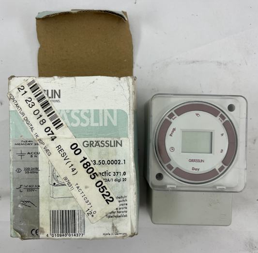 Grässlin MIL72A/1-DIGI20 Digital Timer 230V 20 Memory 220-240V DIN Rail New