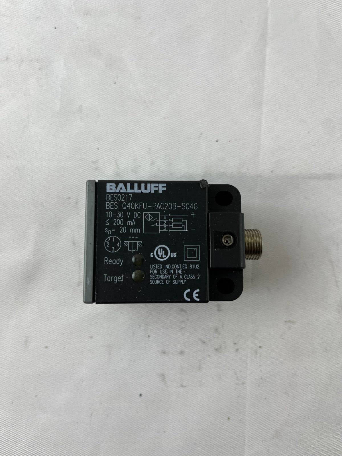 Balluff BES0217 BES Q40KFU-PAC20B-S04C Sensor 10-30VDC 20mm Used Spare Part