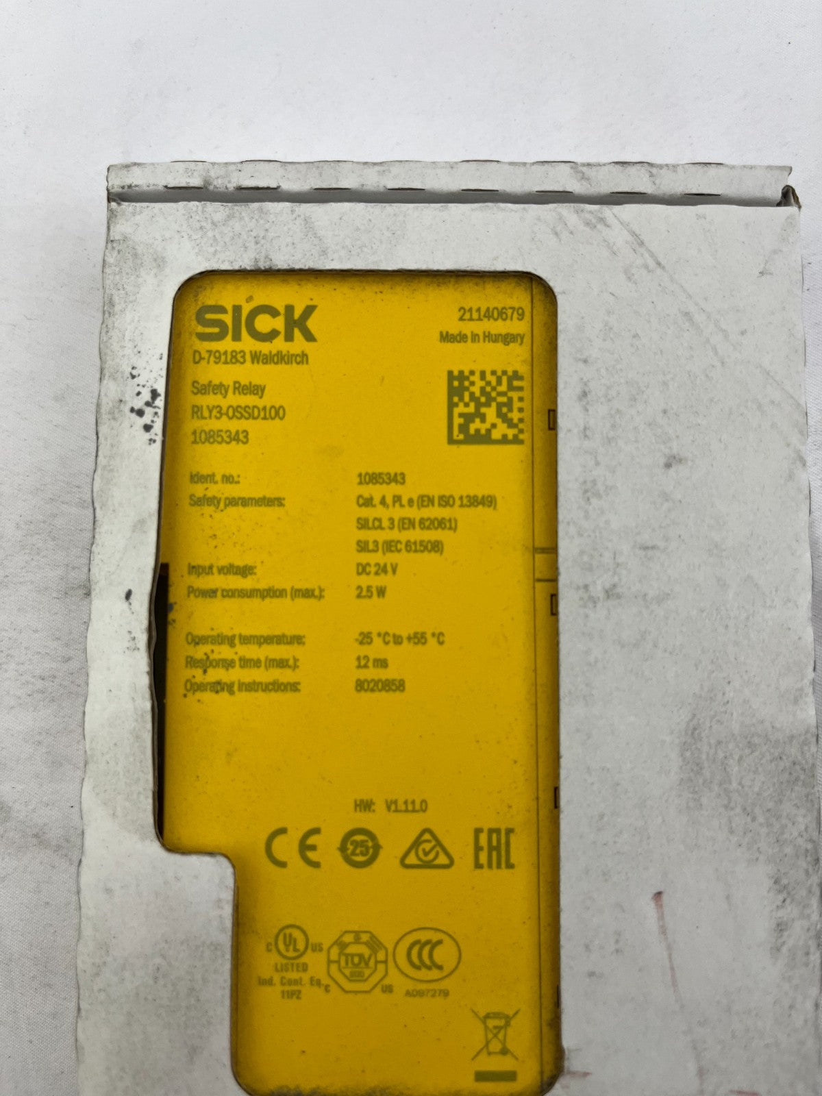 SICK RLY3-OSSD100 Safety Relay 24VDC Cat4 PL e SIL3 Expansion Module New In Box