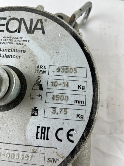 Tecna 9350S Tool Balancer 10–14 kg 4500 mm Spring Retractor Used Spare Unit